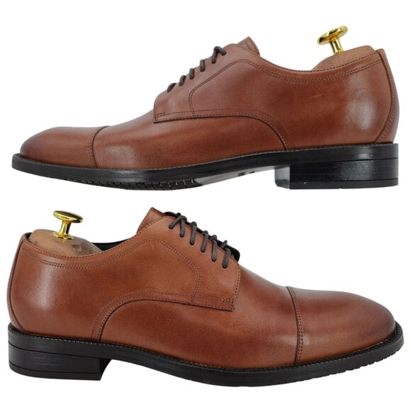 NEW Cole Haan Modern Essentials Brown Leather Dress Shoes Men 8.5 Captoe Oxfords - Picture 9 of 13